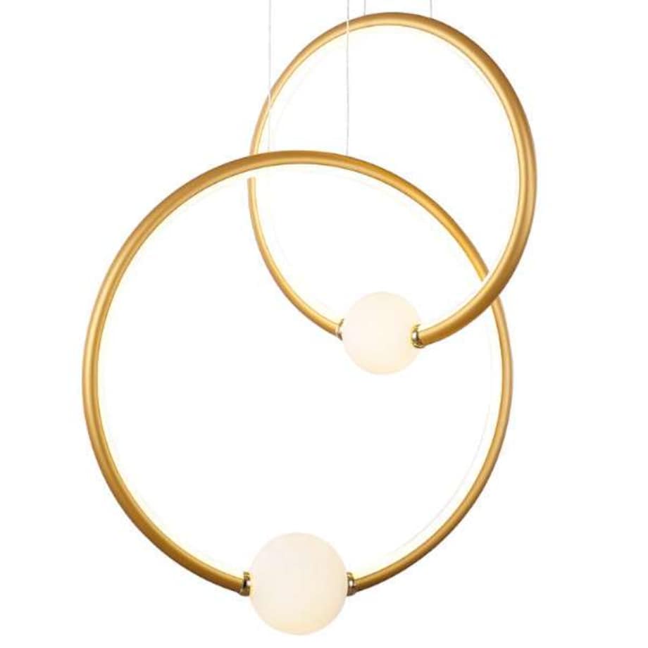 LAMPA wisząca LOZANNA PND-20112035-2B-GD Italux metalowa OPRAWA pierścienie LED 44,8W 3000K zwis kule rings brąz antyczny bi