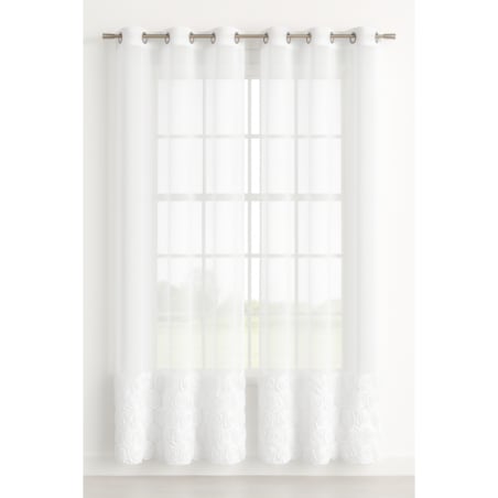 Firana z szyfonu Roses kwiaty 3D 200x70 cm taśma | zdobiona aplikacją 3D w róże