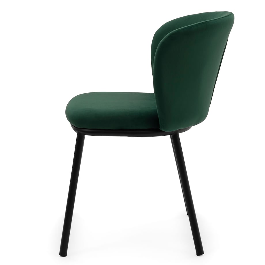 KRZESŁO TAPICEROWANE WELUROWE DO SALONU JADALNI GLAMOUR ZIELONE BARI