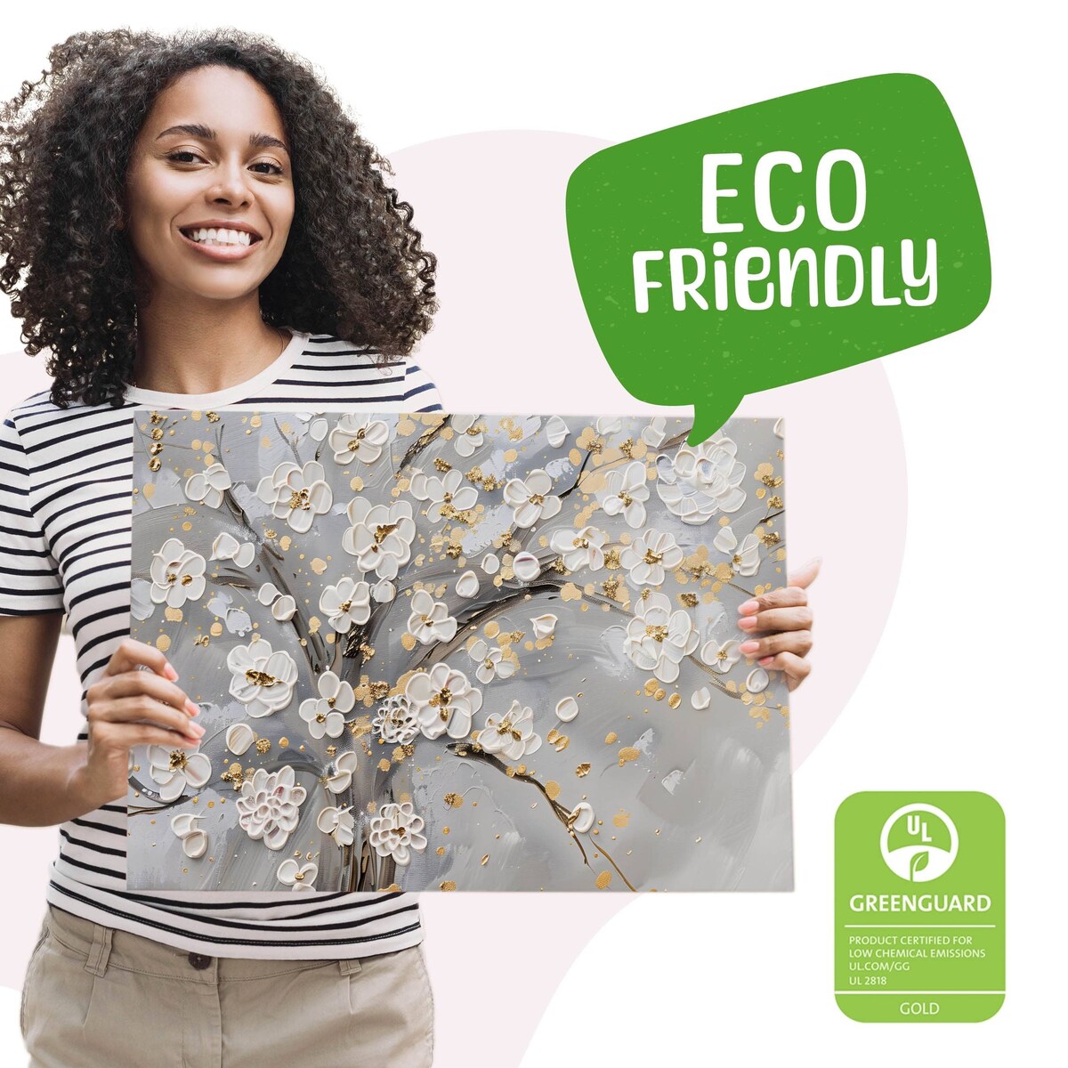 Obraz Ścienny Do Sypialni Salonu Kwiaty Abstrakcja Malarstwo Beton 70x50cm