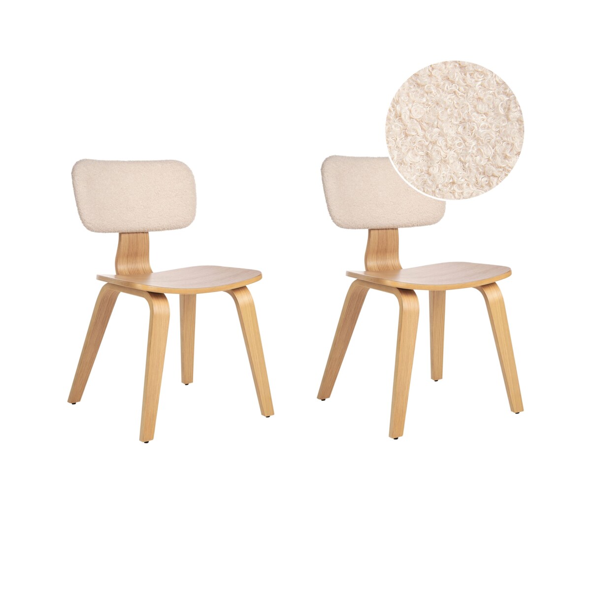 Zestaw 2 krzeseł do jadalni LUCINDA Drewno Jasne drewno