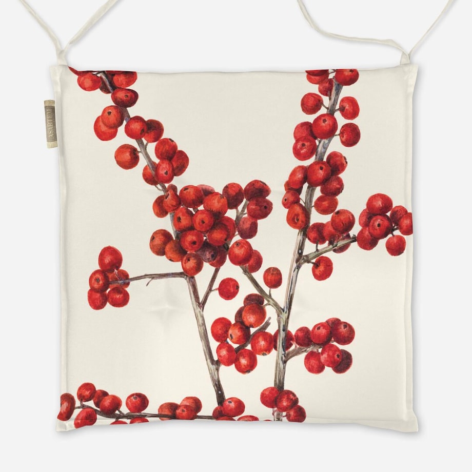 Poduszka świąteczna na krzesło - Ostrokrzew