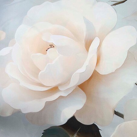 Pościel satyna bawełniana 160x200 Riviera szara w kremowe róże, Satynlove Premium