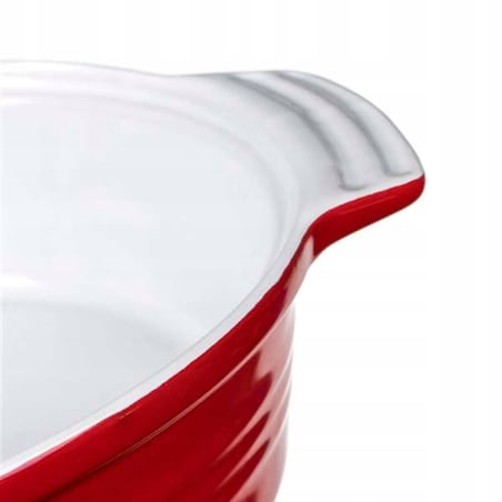 BRYTFANNA CERAMICZNA Z POKRYWĄ DO ZAPIEKANIA 3,6L naczynie owalne czerwone