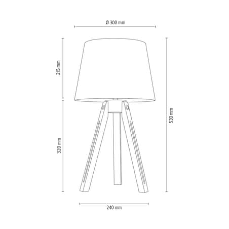 Drewniana Lampa Stołowa BRITOP Lighting 1xE27 Max.40W Dąb Olejowany FSC z Białą Tkaniną, Polski Producent, 1 szt.