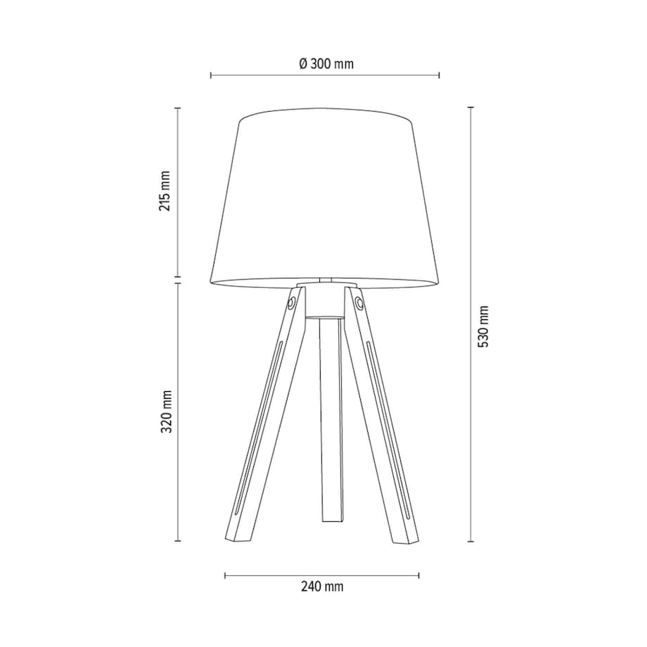 Drewniana Lampa Stołowa BRITOP Lighting 1xE27 Max.40W Dąb Olejowany FSC z Białą Tkaniną, Polski Producent, 1 szt.