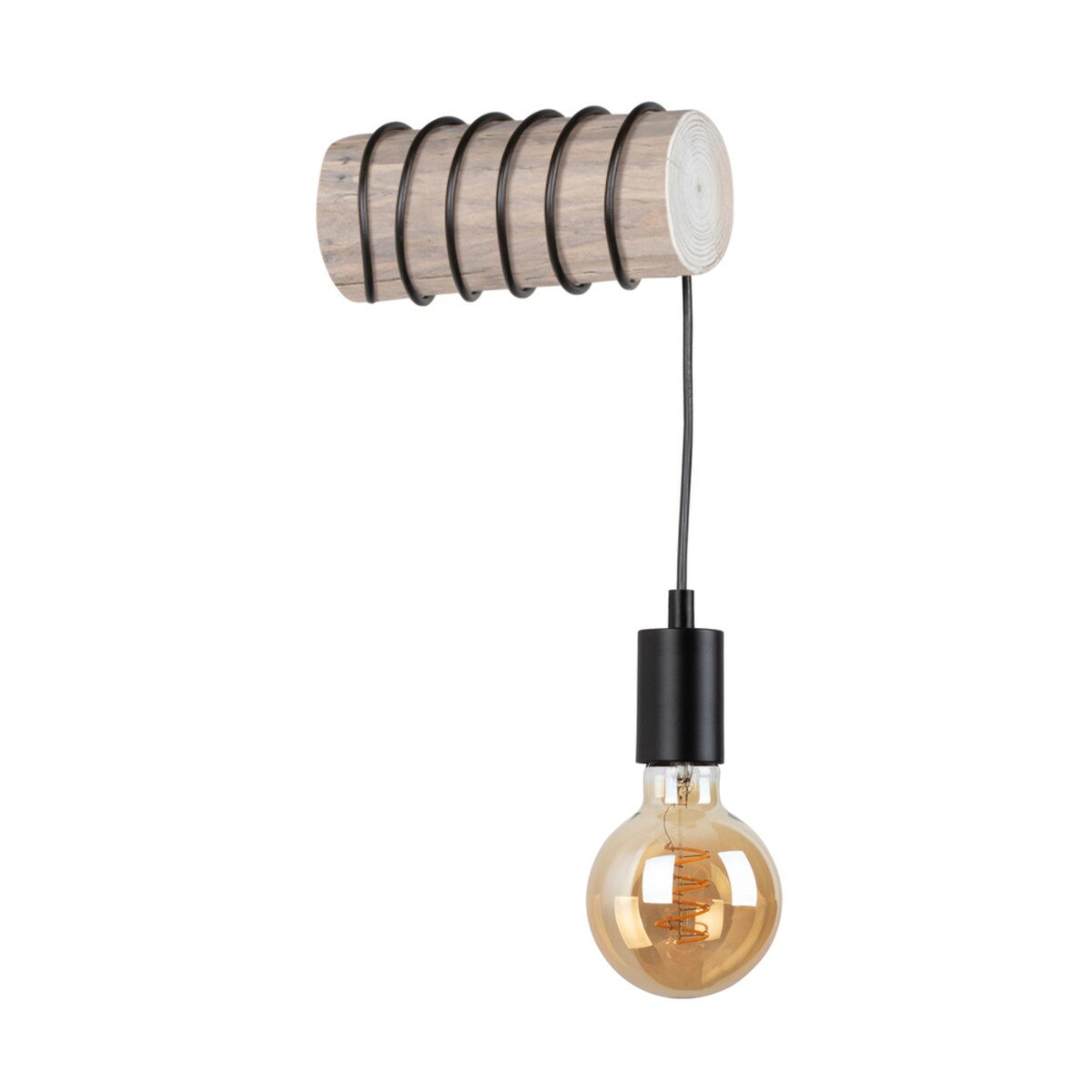Drewniany Kinkiet BRITOP Lighting Trabo 1xE27 Max.25W Sosna Szara FSC z Dodatkiem Czerni, Polski Producent, 1 szt.