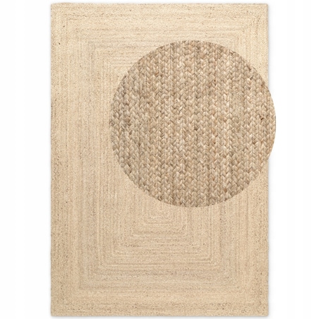 Dywan jutowy do salonu 200x300cm,dwustronny naturalny beżowy dywan z juty