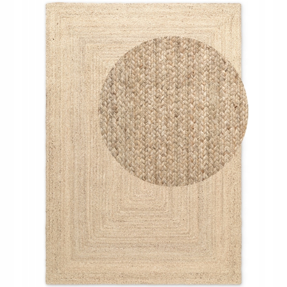 Dywan jutowy do salonu 200x300cm,dwustronny naturalny beżowy dywan z juty