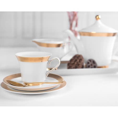 FIliżanka 220 ml ze spodkiem Margaret Złota G666