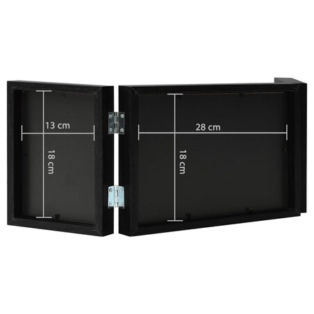 vidaXL Trójdzielna ramka na zdjęcia, 28x18 cm + 2x(13x18 cm), czarna