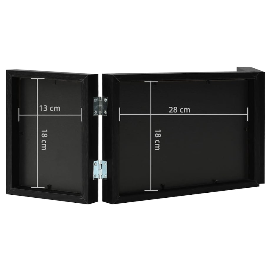 vidaXL Trójdzielna ramka na zdjęcia, 28x18 cm + 2x(13x18 cm), czarna