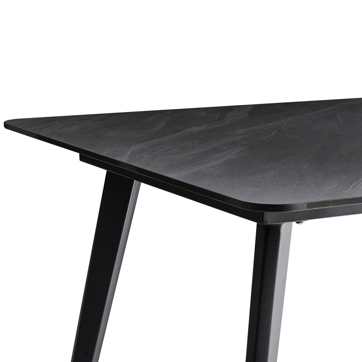 Stół ogrodowy RODALLO 160 cm 90 cm Kamień Czarny marmur