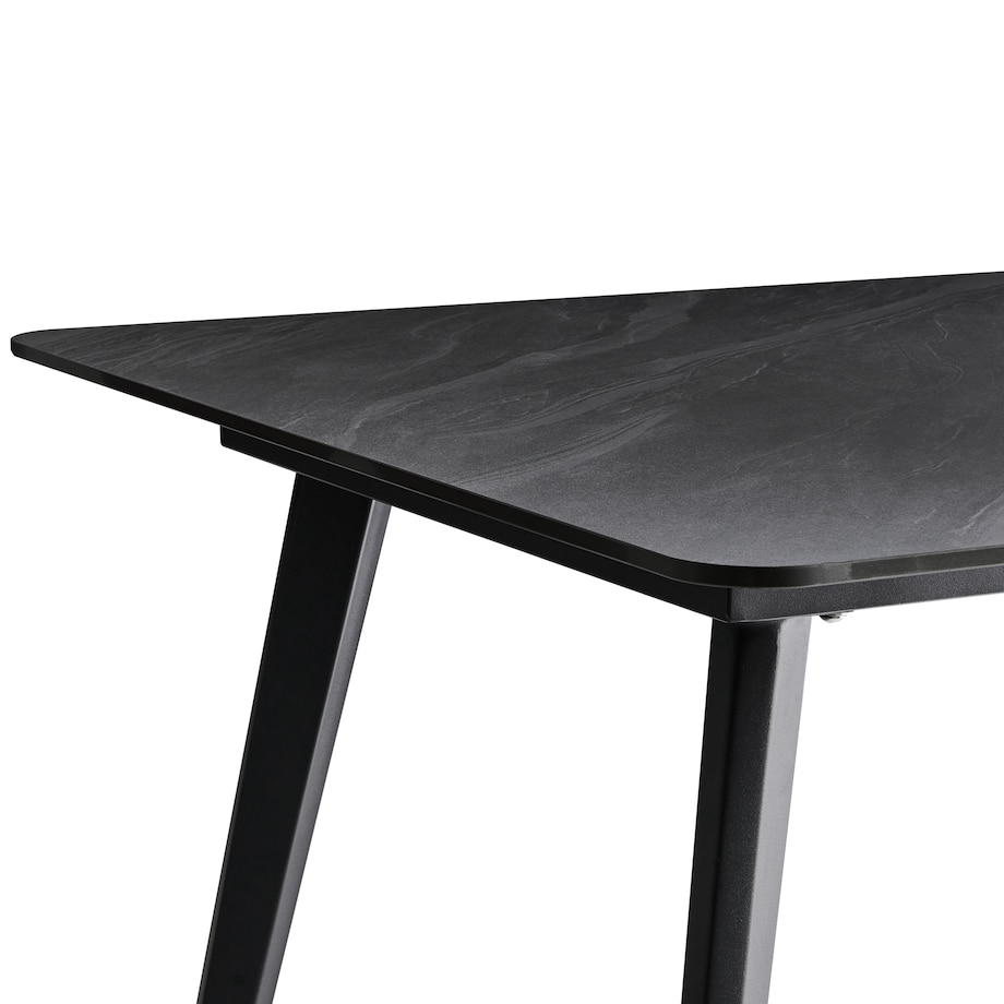 Stół ogrodowy RODALLO 160 cm 90 cm Kamień Czarny marmur