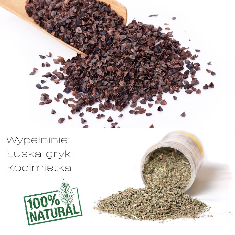 Ręcznie robiona zabawka dla kota z kocimiętką i łuską gryki - kotek