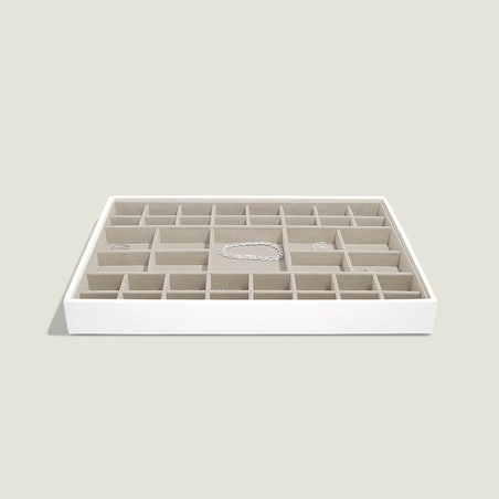 Szkatułka na biżuterię Stackers 41 komorowa supersize biało-beżowa