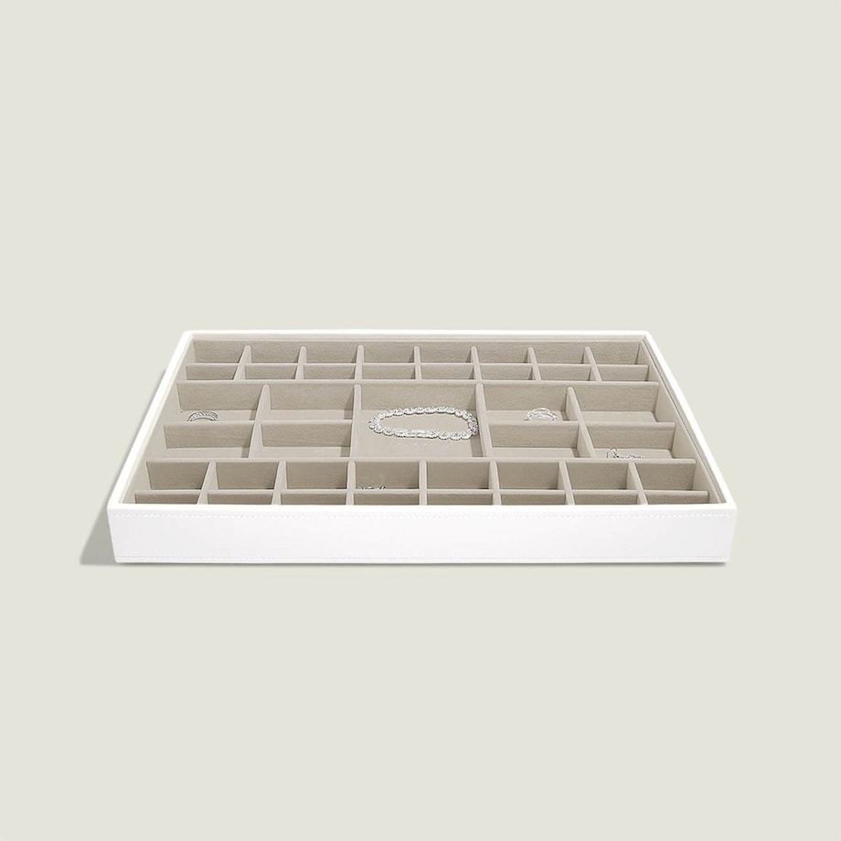 Szkatułka na biżuterię Stackers 41 komorowa supersize biało-beżowa