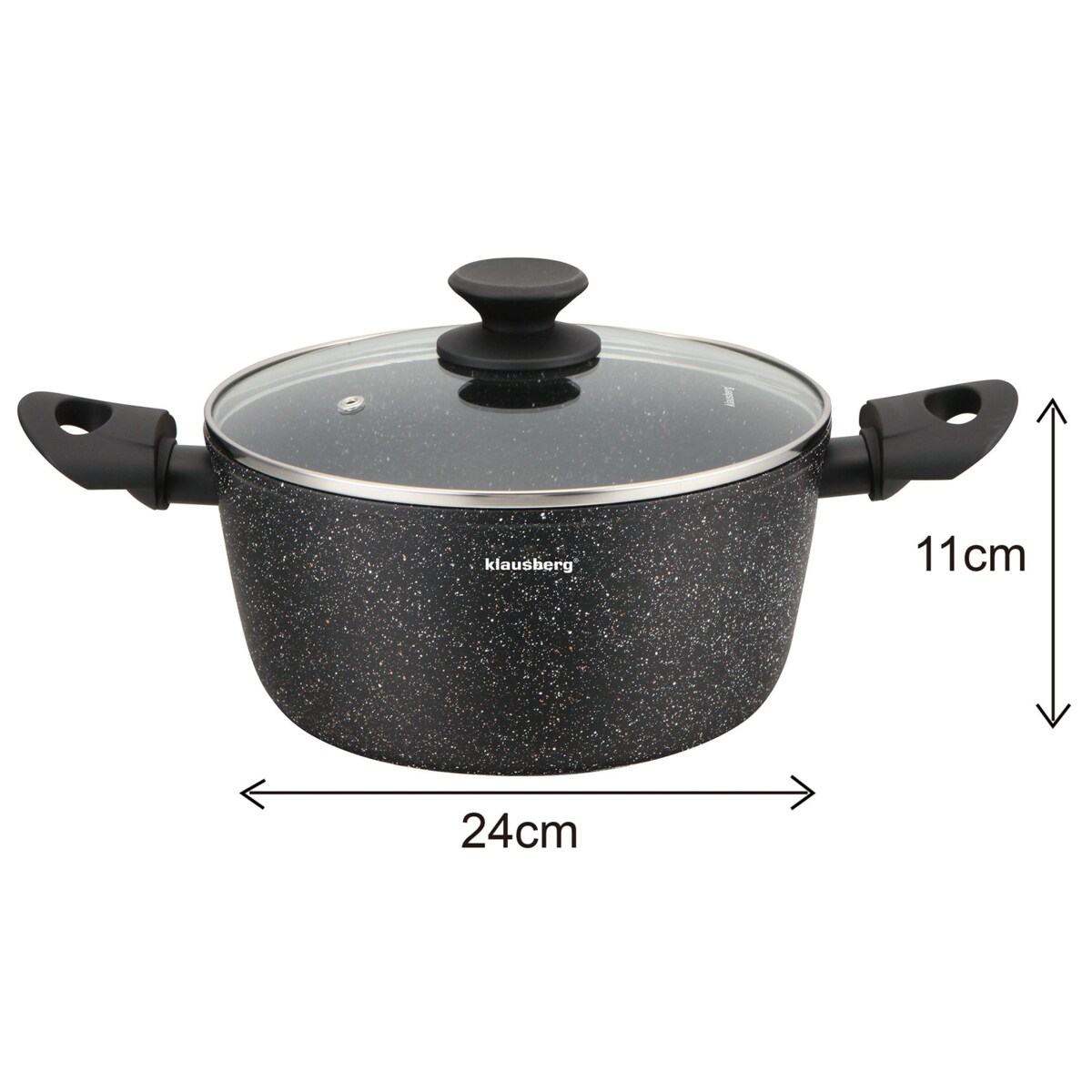 Komplet garnków z marmurkową powłoką nieprzywierającą 12-ele KLAUSBERG