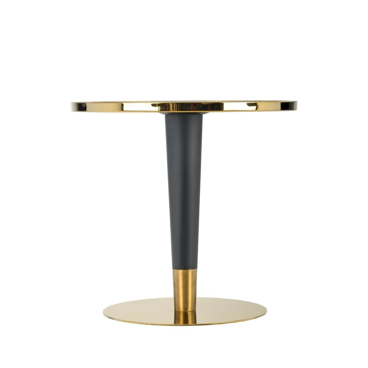 STÓŁ OKRĄGŁY Mosa biały CERAMICZNY BLAT czarno-złota noga