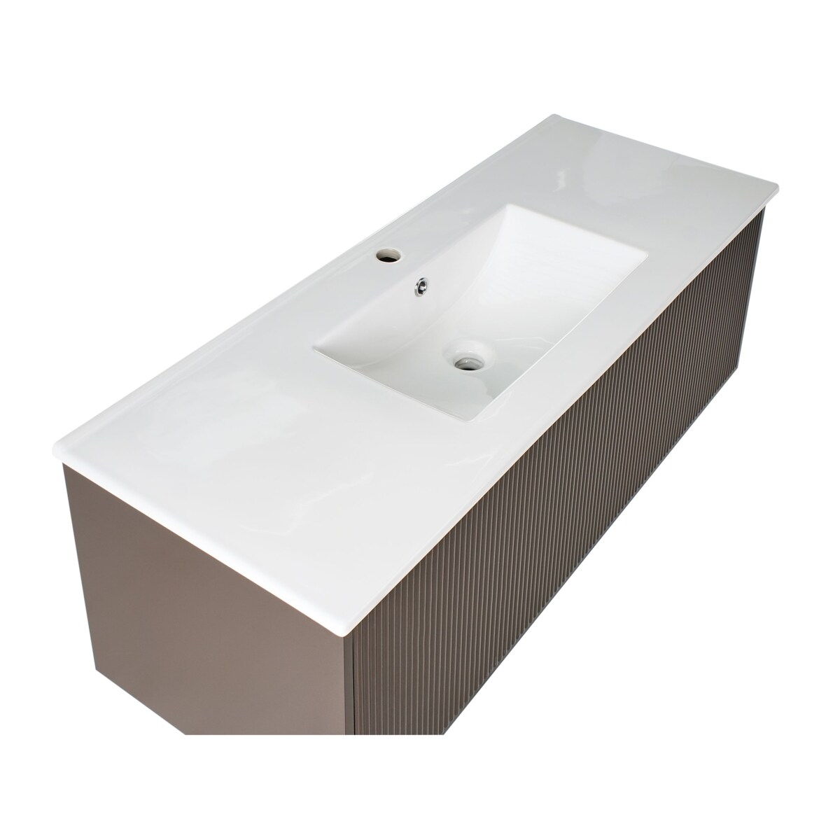 Szafka łazienkowa wisząca z umywalką MADIDI 120 cm Brązowy