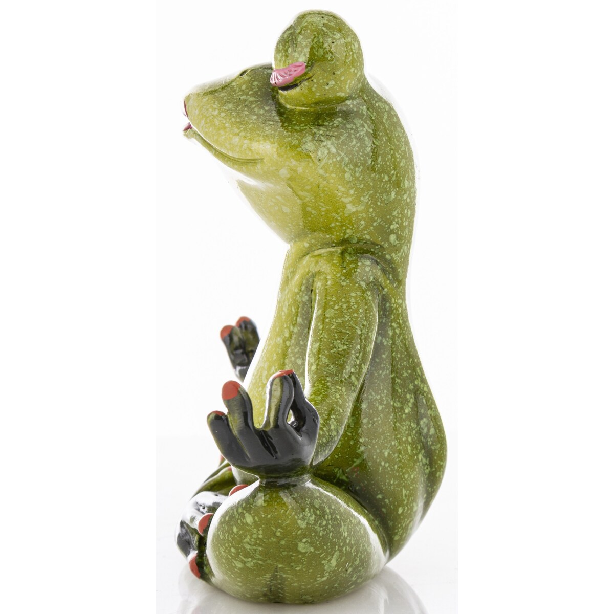 Dekoracja - żaba joginka 14,5x15,5x7 cm pozycja LOTOSU