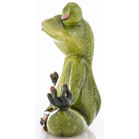 Dekoracja - żaba joginka 14,5x15,5x7 cm pozycja LOTOSU