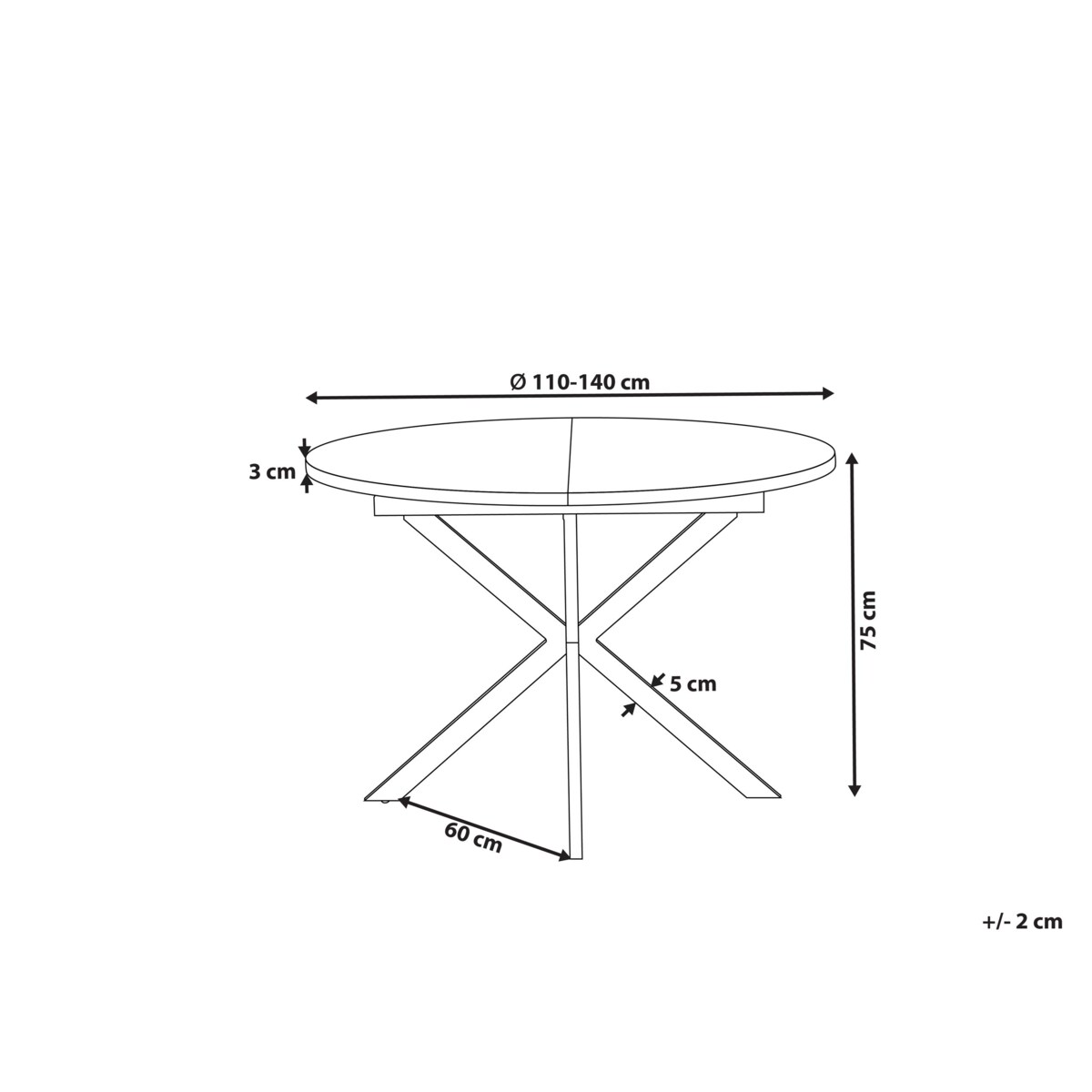 Stół do jadalni rozkładany FRIONA Ciemnobrązowy 110/140 cm 110 cm Drewno