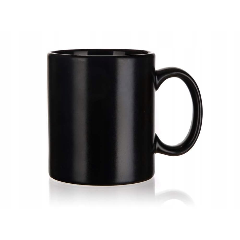 KUBEK BEZ NADRUKU czarny 350 ml matowy na kawę herbatę do pracy domu