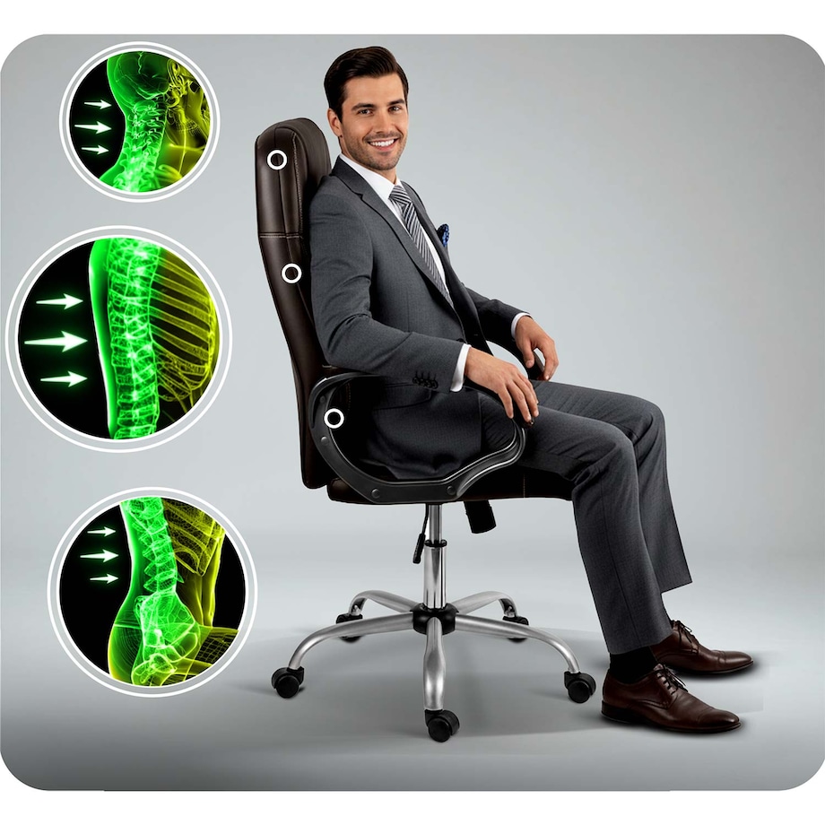 Fotel biurowy Sofotel 355 ciemny brąz - dark brown