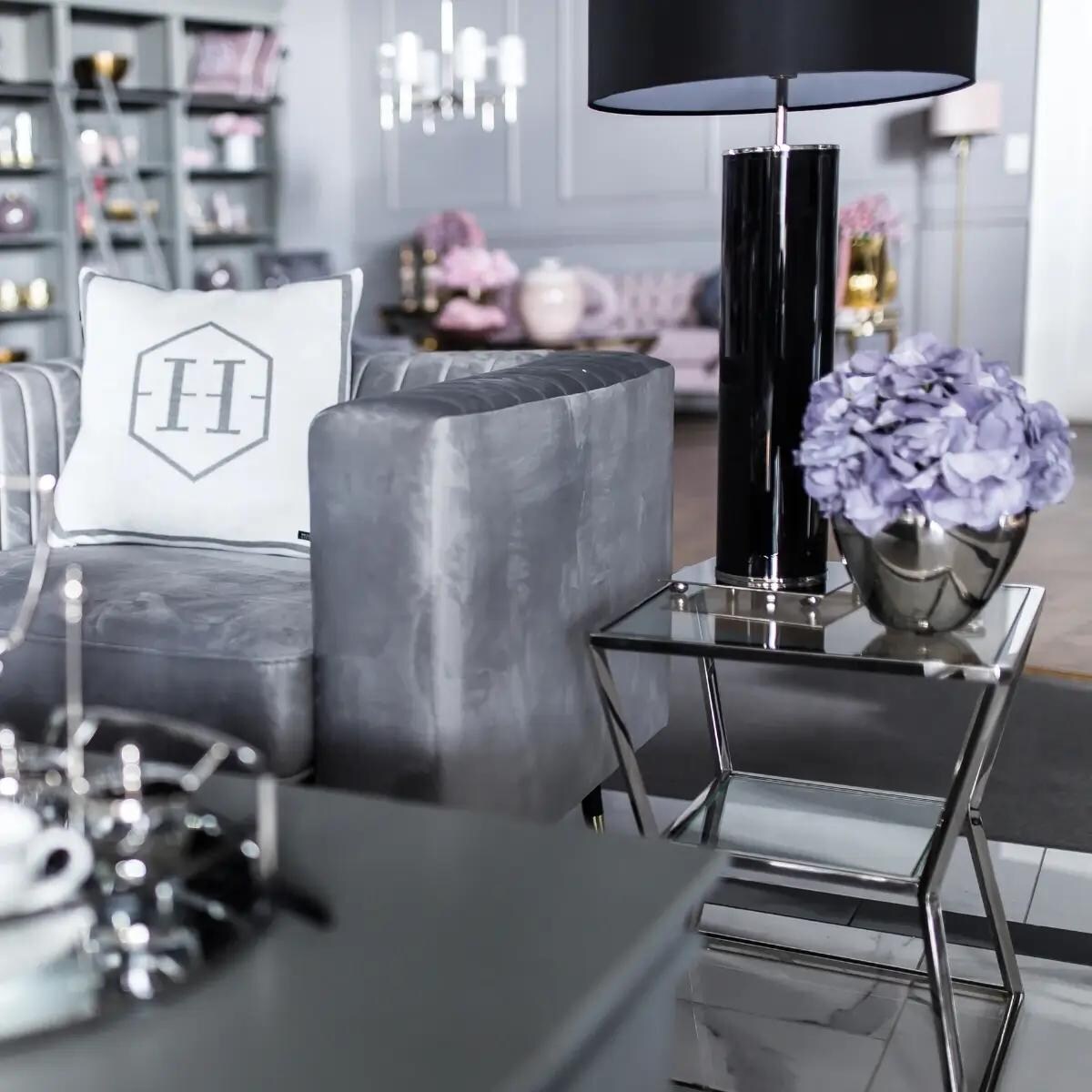 Dwupoziomowy stolik Belmont BM-ST1520S Cosmolight przezroczysty srebrny