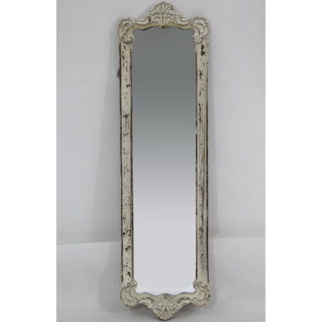 Lustro w drewnianej postarzanej ramie 111x33x3 cm