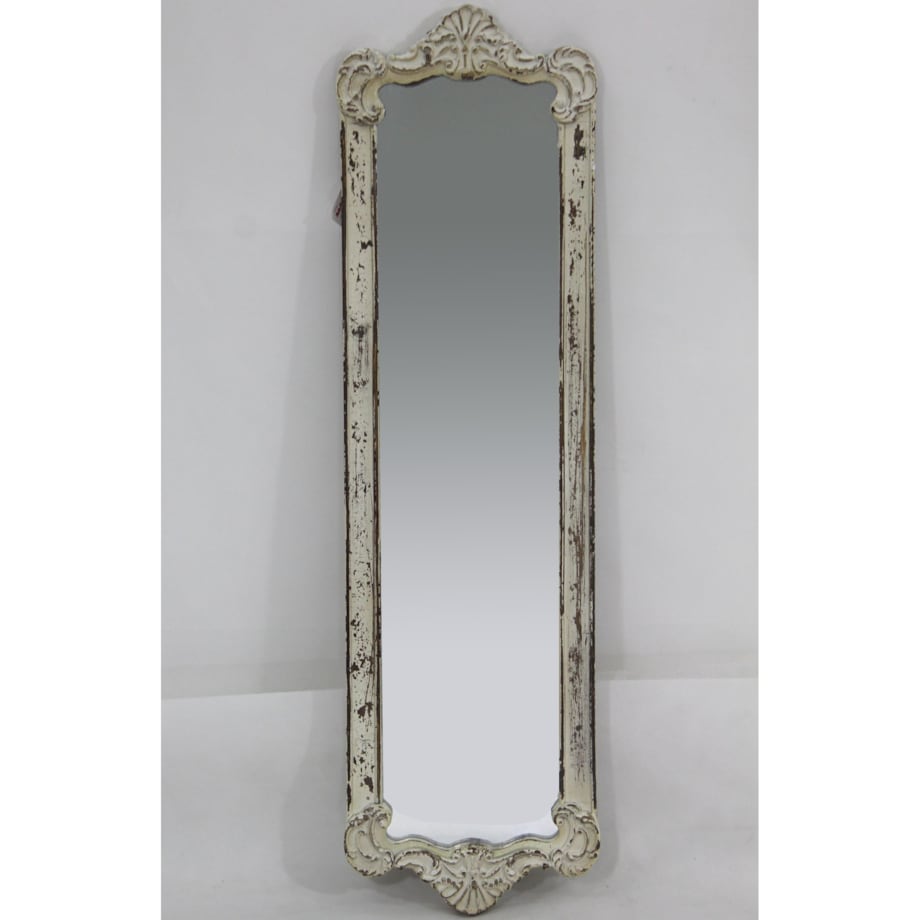 Lustro w drewnianej postarzanej ramie 111x33x3 cm