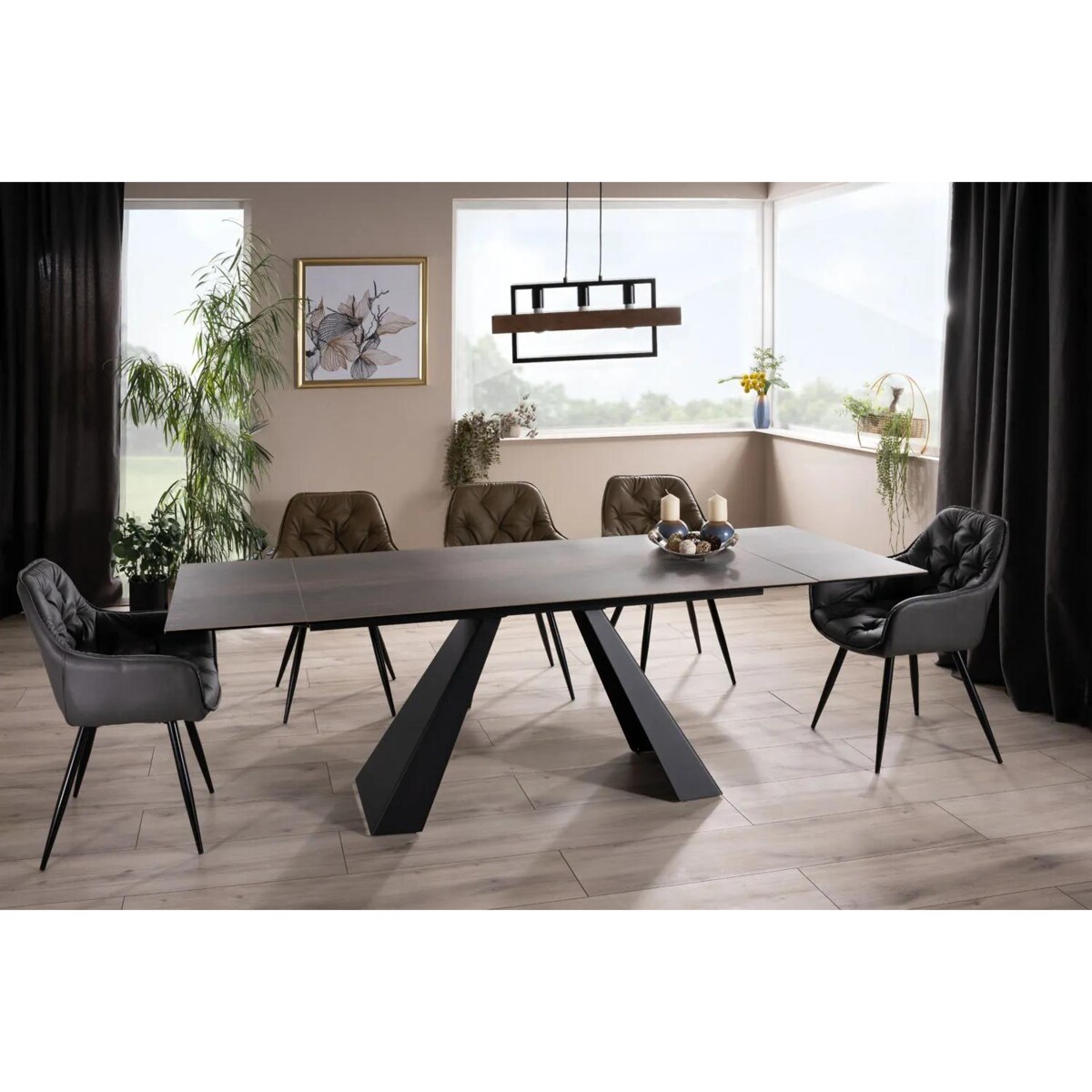 Stół rozkładany SALVADORE CERAMIC 160(240)x90 brązowy legno