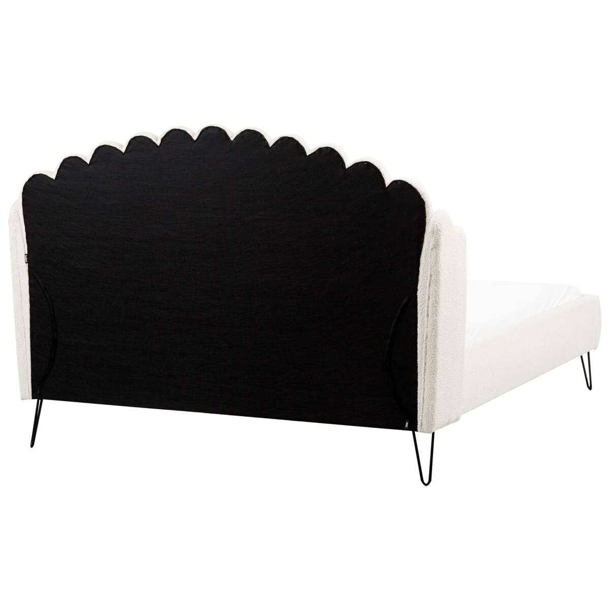 Łóżko Boucle AMBILLOU 160 x 200 cm Złamana biel