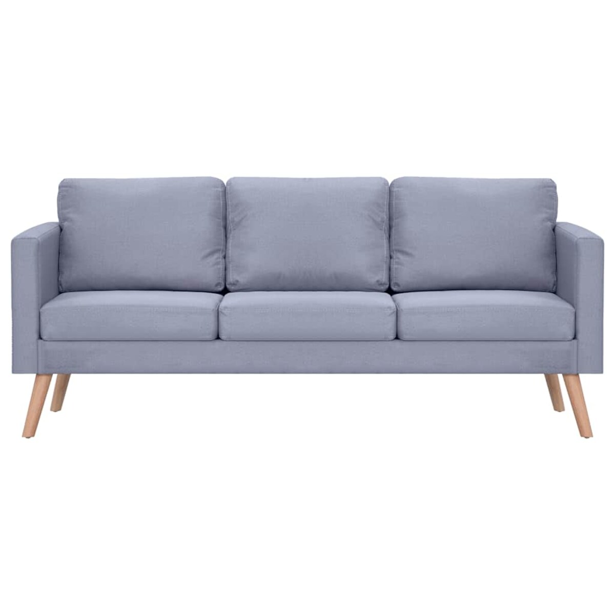 vidaXL Zestaw sof: 2-osobowa i 3-osobowa, materiałowe, jasnoszare