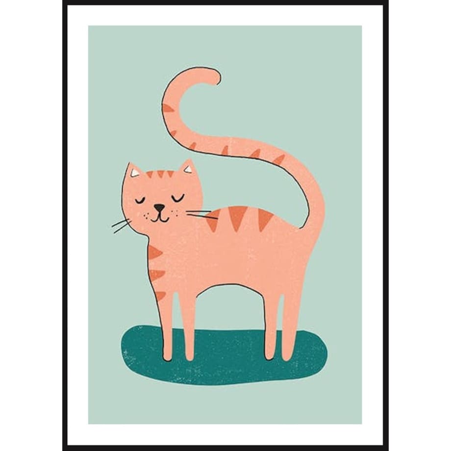 Poster Story, Plakat, Obraz - Różowy Kot, wymiary 42 x 60 cm