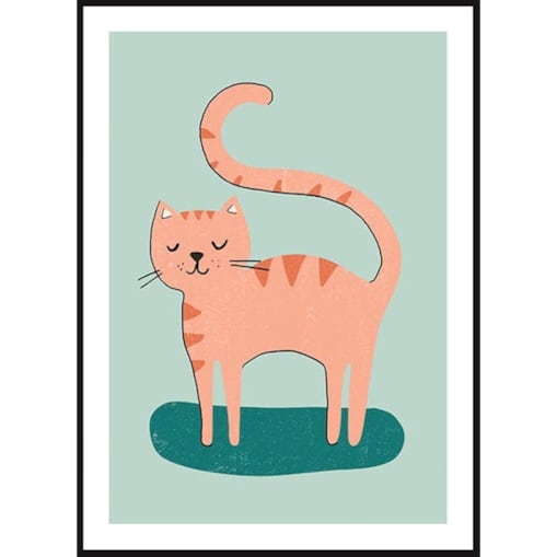 Poster Story, Plakat, Obraz - Różowy Kot, wymiary 42 x 60 cm