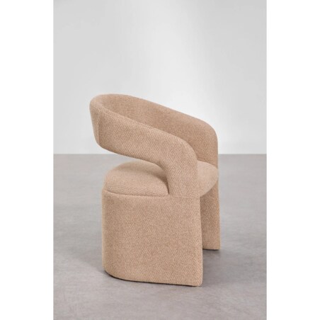 Krzesło tapicerowane Jules z podłokietnikami kawa z mlekiem