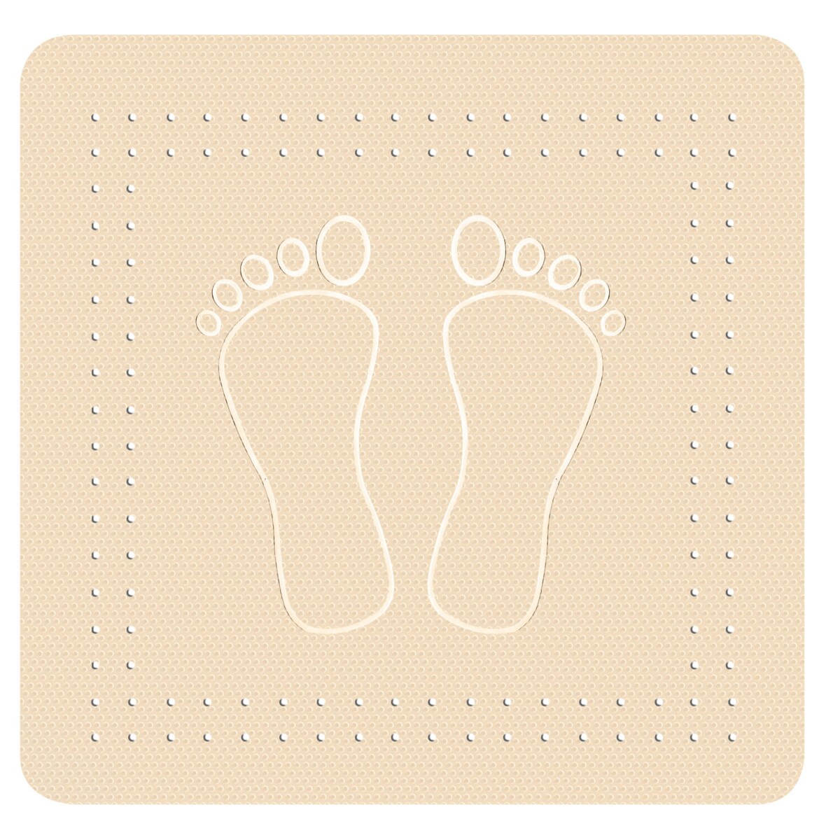 Kleine Wolke Foot Mata bezpieczeństwa pod prysznic beż 55x 55 cm naturalny kauczuk