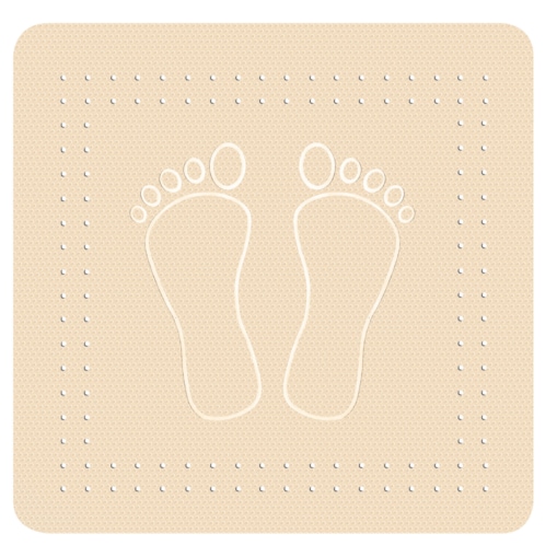 Kleine Wolke Foot Mata bezpieczeństwa pod prysznic beż 55x 55 cm naturalny kauczuk