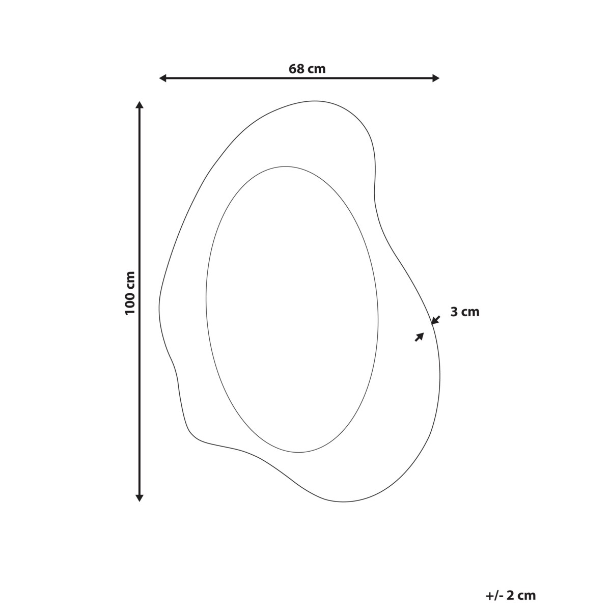 Lustro ścienne HOURTIN 68 x 100 cm Brązowy
