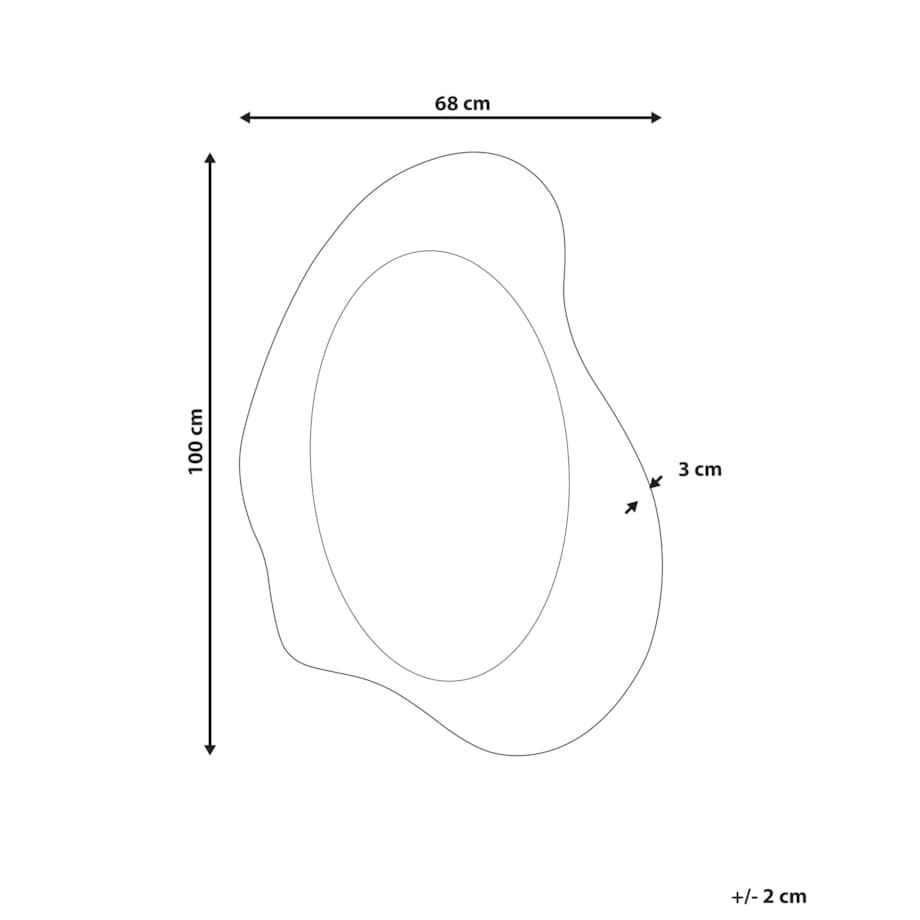Lustro ścienne HOURTIN 68 x 100 cm Brązowy