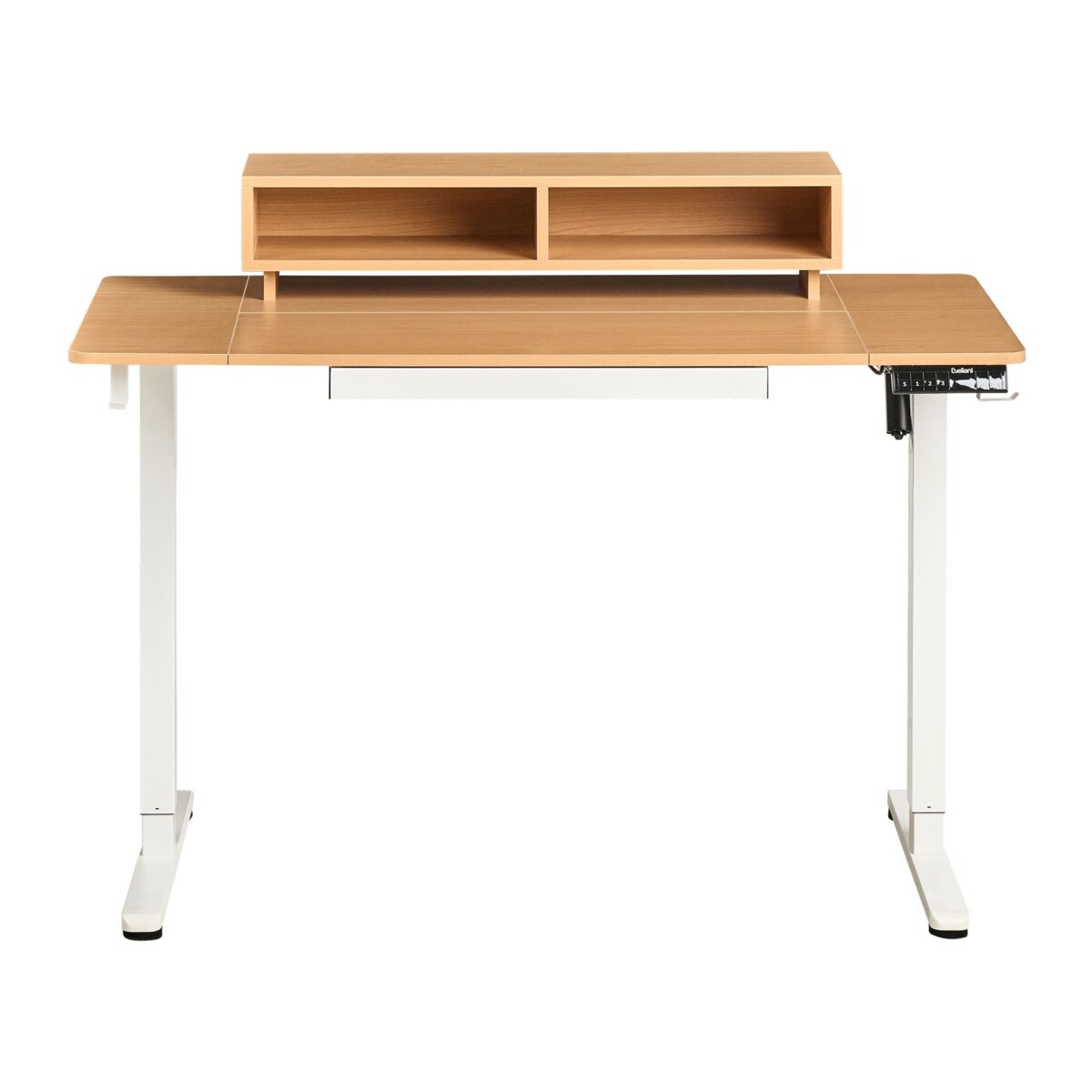 Biurko regulowane elektrycznie LUCAMA Jasny brąz/ biały 120 cm 60 cm Z portem USB