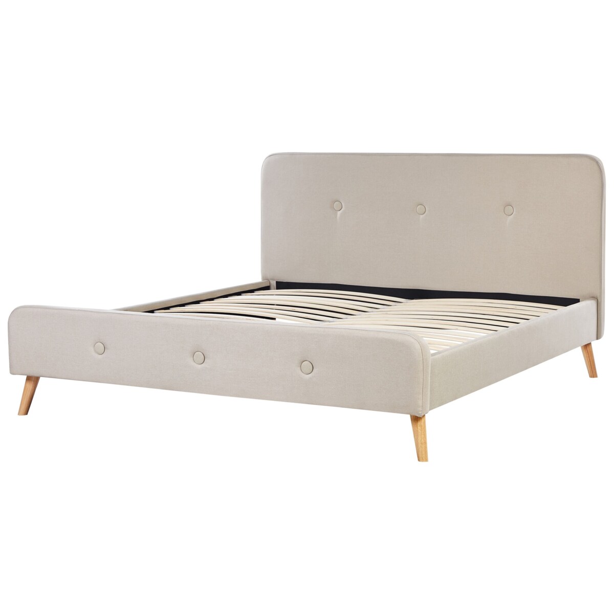 Łóżko tapicerowane 180 x 200 cm beżowe RENNES