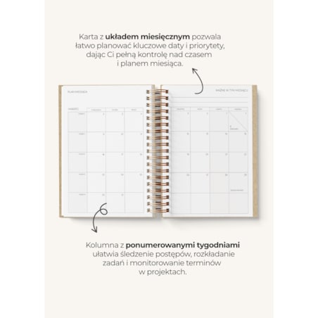 Planner Tygodniowy 2026 na spirali – Amaranth