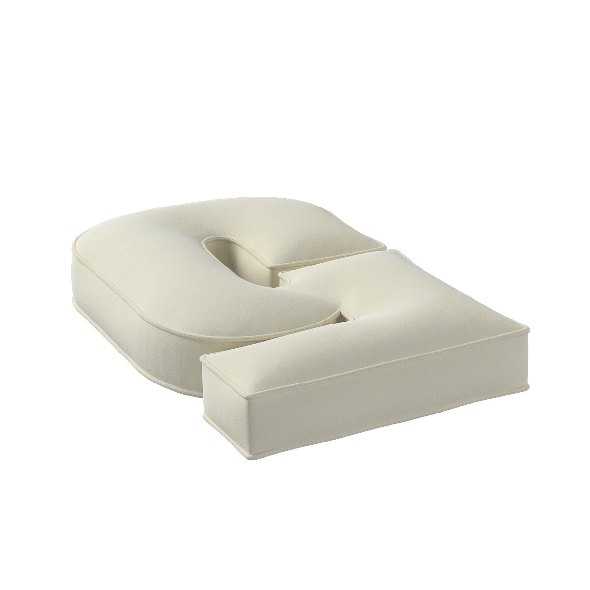 Poduszka Cyferka 5, śmietankowa biel, 25 x 40 cm, Posh Velvet