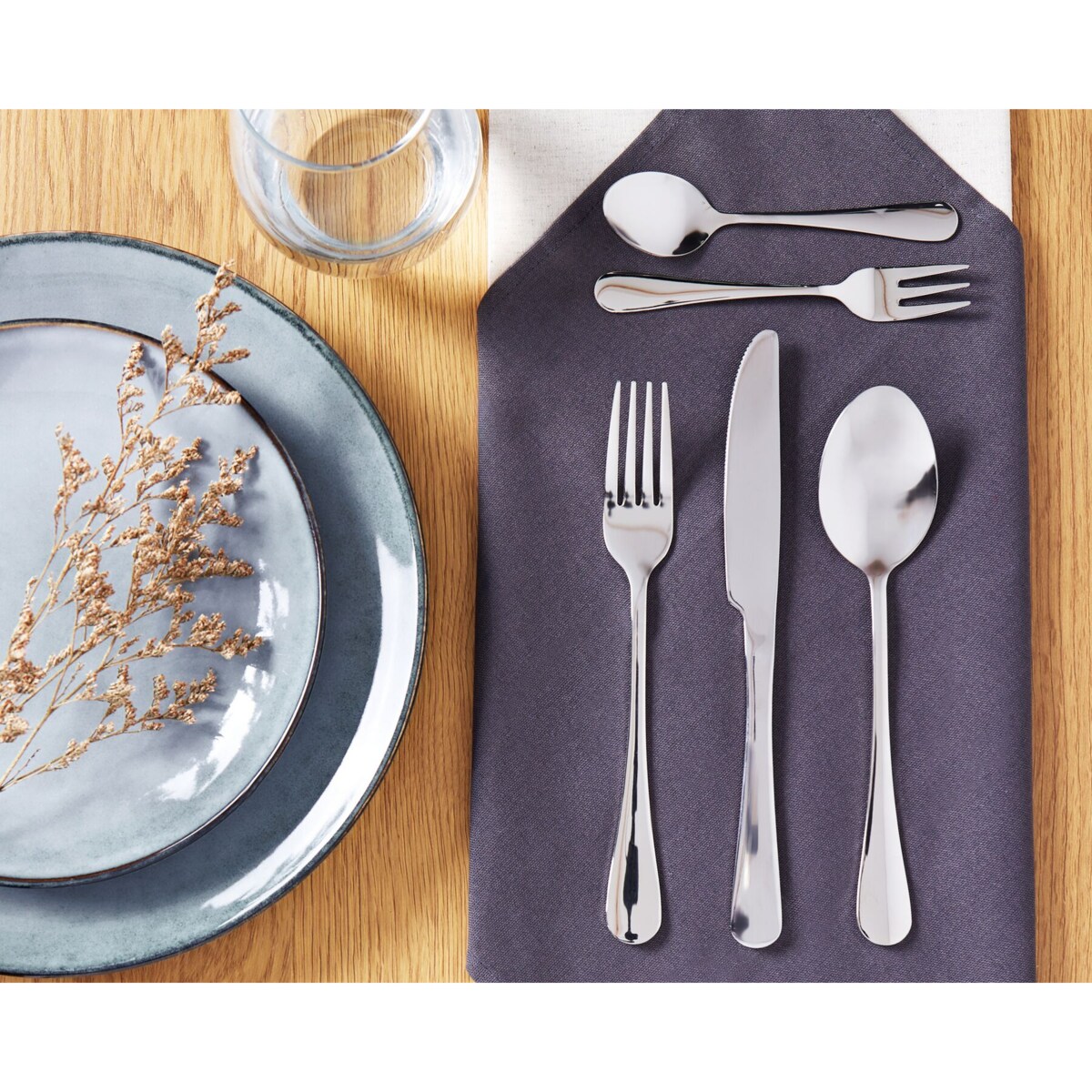 Zestaw sztućców 30 elementów srebrny FUSILLI