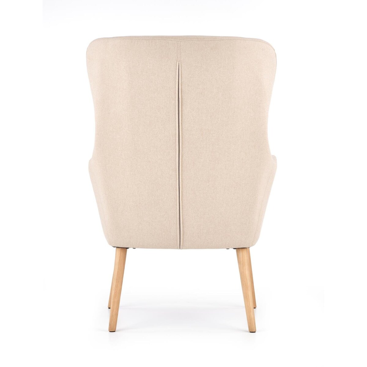 FOTEL TAPICEROWANY Damar beżowy NOGI Z LITEGO DREWNA