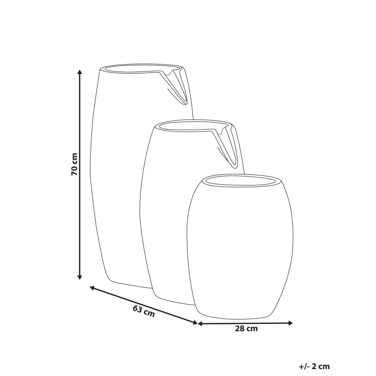 Fontanna ogrodowa z LED szara ARKLE