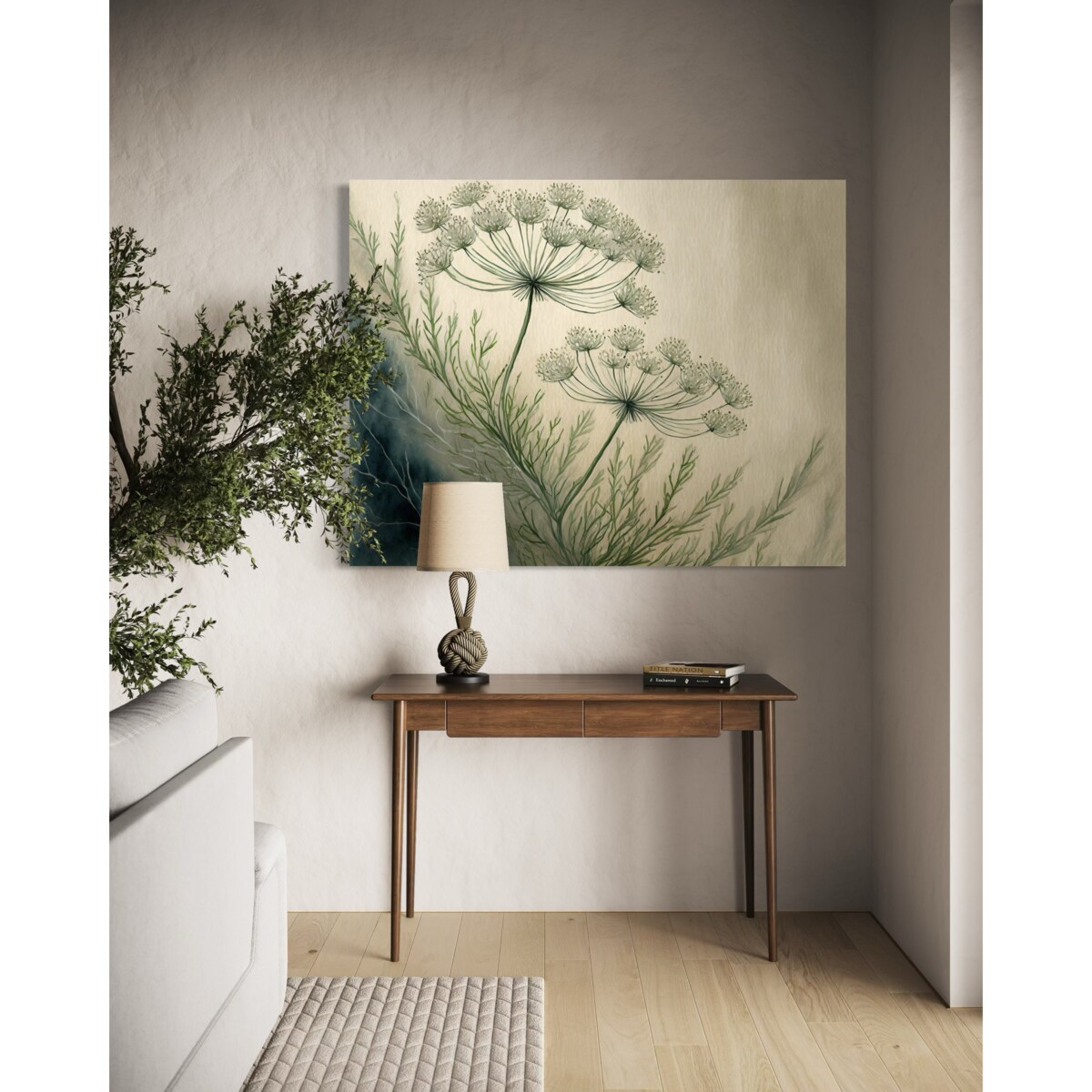 Obraz nowoczesny do salonu jadalni kuchni Rośliny Botaniczne Natura Zielony 120x80